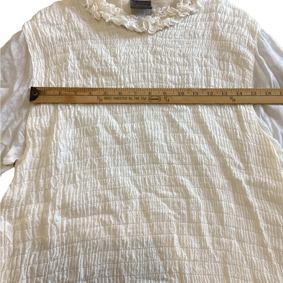 Exotic Brand Womens Silk Top Bottom Set Ruffled Collar Size XS Sheer Gauze Sheer - Picture 6 of 16